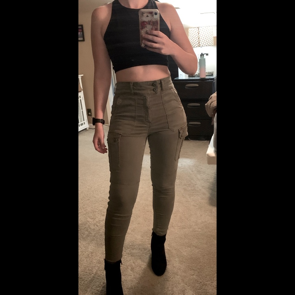 Olive green cargo jeans